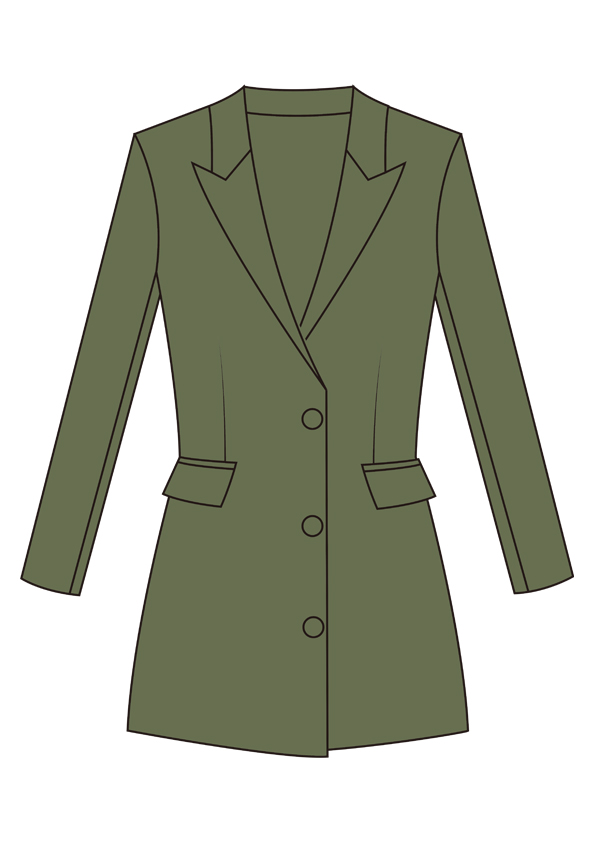 服装效果图-职业外套 通勤风 女装