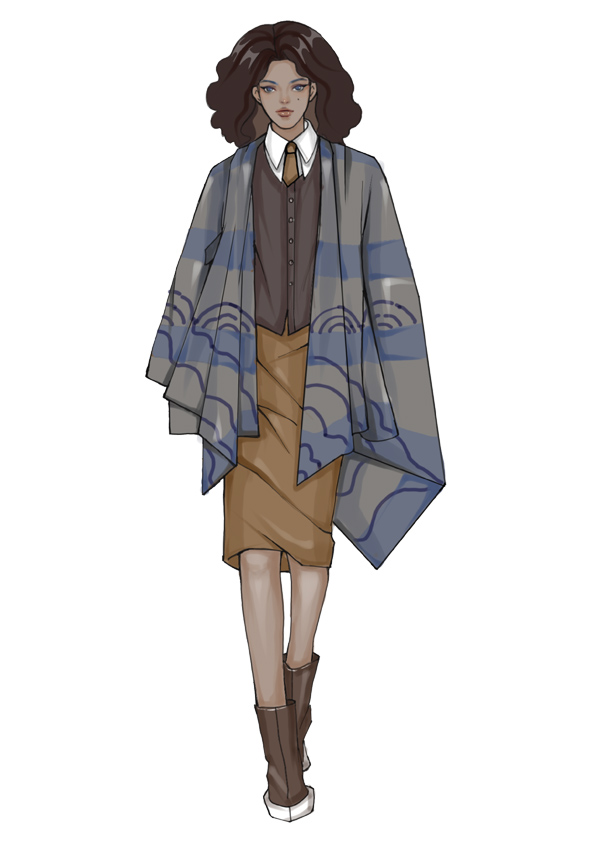 服装效果图-女士套装 通勤 女装