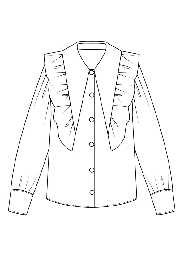服装效果图-日系衬衫 日韩风 女装
