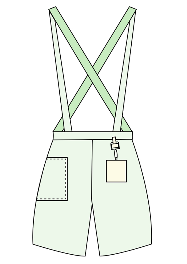 服装效果图-绿黄色拼接 日韩风 女装-服装效果图
