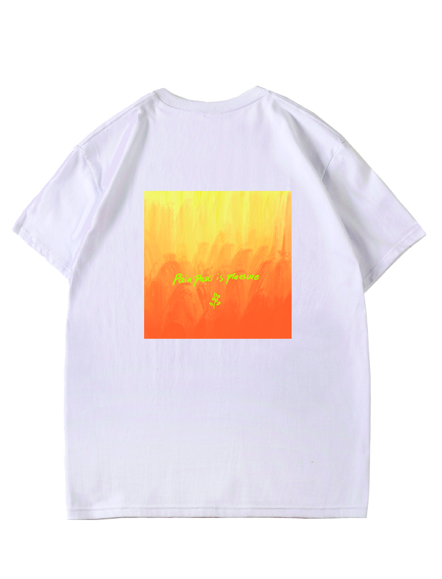 服装效果图-黄橙色过渡 简约 花型图案
