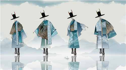 服装设计图：马明泽 （长春人文学院）《山与云与山与海》
