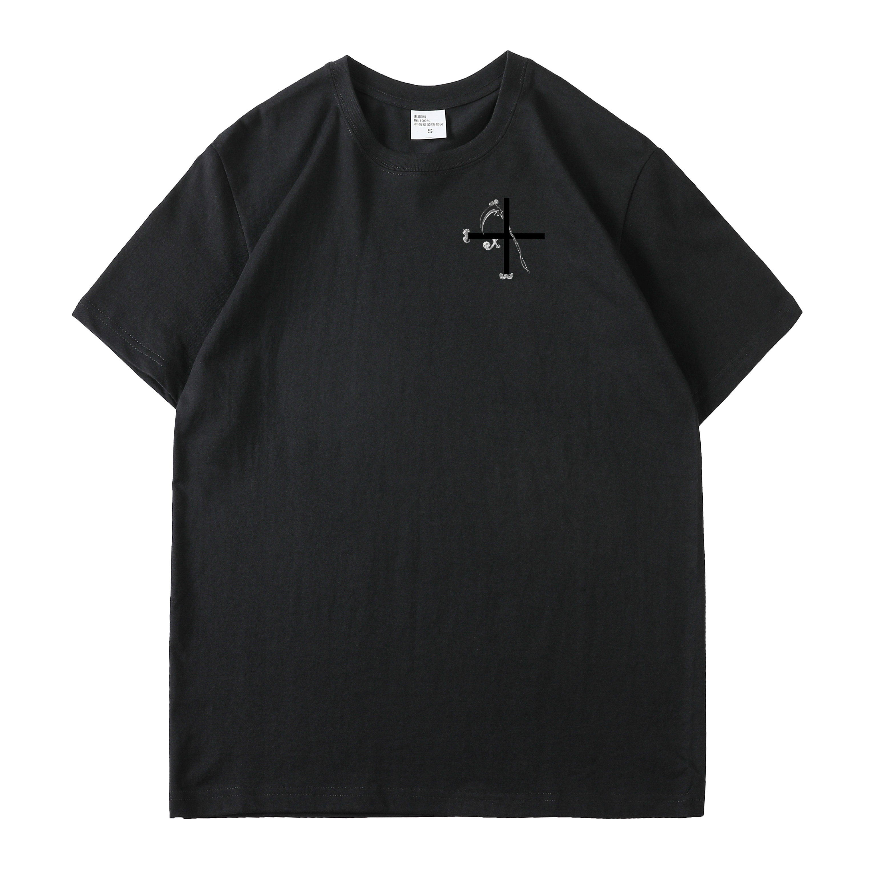 服装效果图-十字架斧头 简约 花型图案