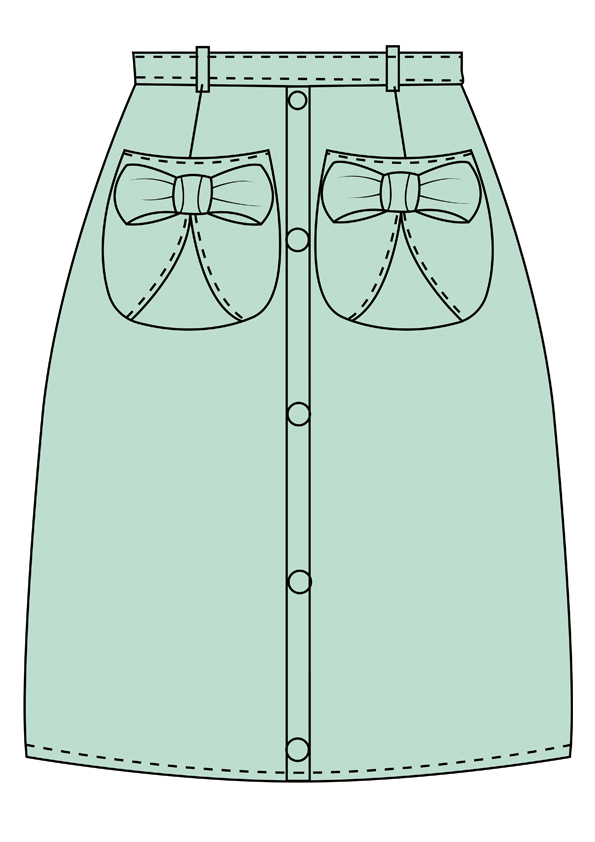 服装效果图-包臀裙 淑女风 女装-服装效果图