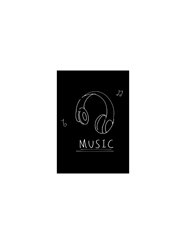 服装效果图-耳机与音乐 简约 花型图案