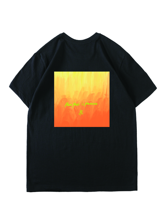 服装效果图-黄橙色过渡 简约 花型图案