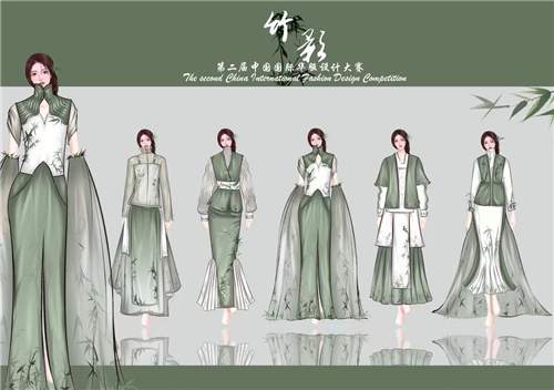 服装设计图：刘连海、张艺凡 （燕京理工学院）《竹影》