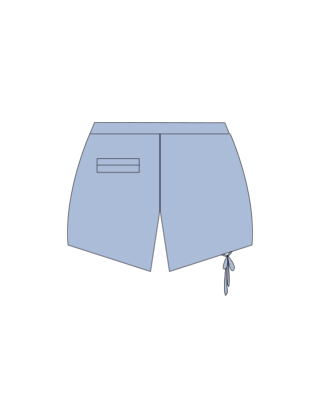 服装效果图-绑带套装 个性 女装