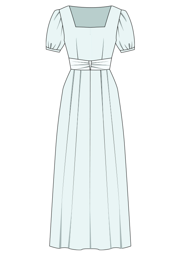服装效果图-浅色连衣裙 淑女风 女装