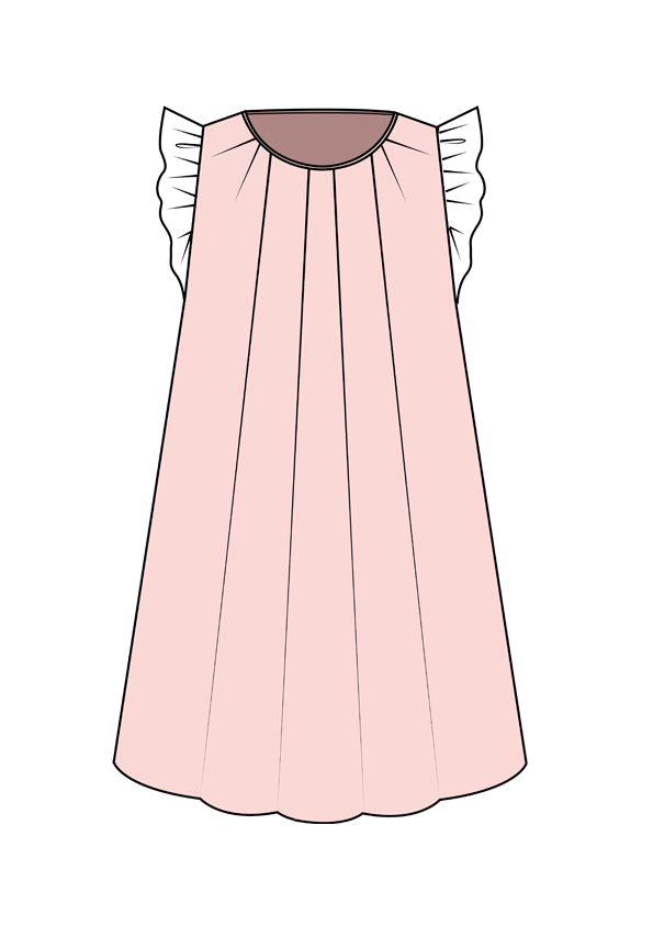 服装效果图-女童连衣裙 日韩风 童装