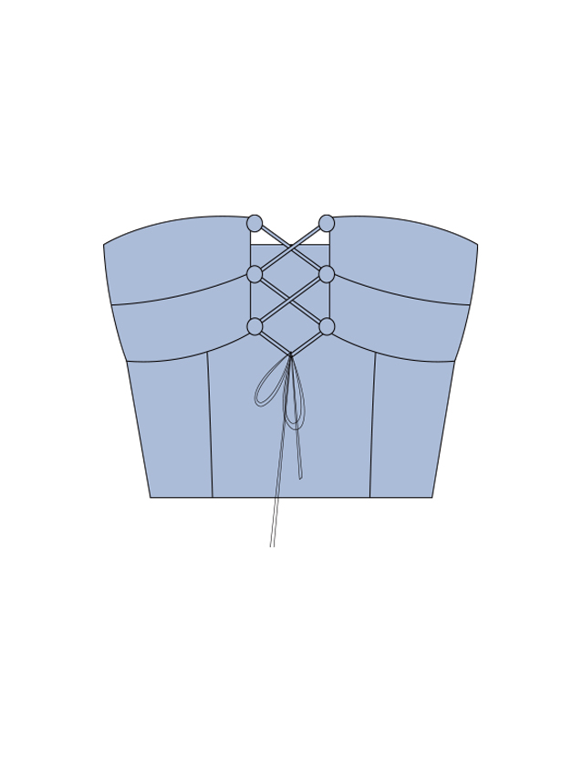 服装效果图-绑带套装 个性 女装