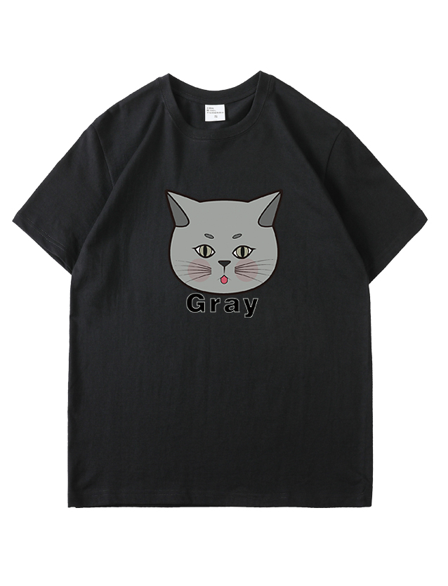 服装效果图-吐舌小猫 卡通 花型图案