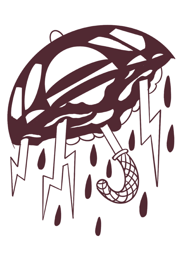 服装效果图-雷雨伞 简约 花型图案设计