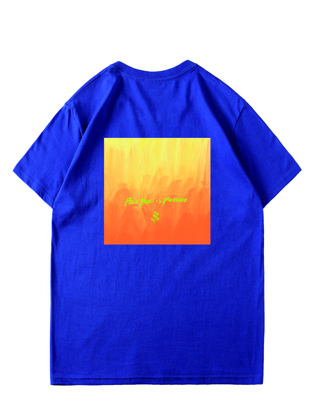 服装效果图-黄橙色过渡 简约 花型图案