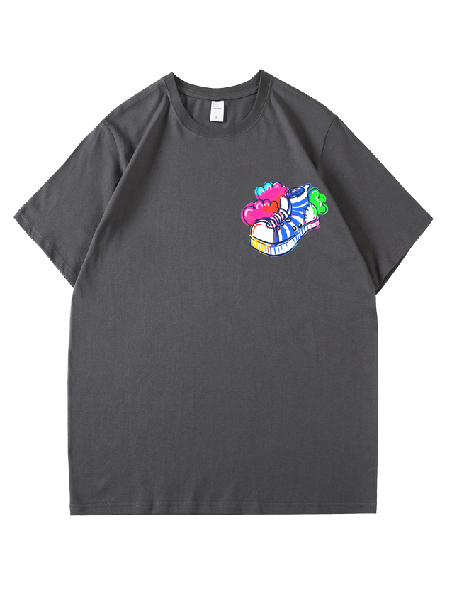 服装效果图-蓝白条纹鞋 个性 花型图案