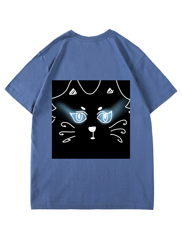 服装效果图-蓝眼睛猫咪 动物 花型图案