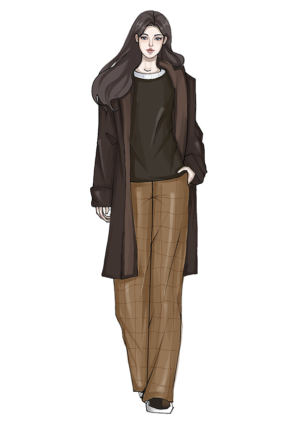 服装效果图-秋季时装 简约中性 女装