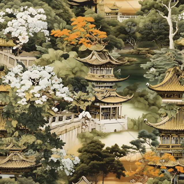 中国风古塔场景图
