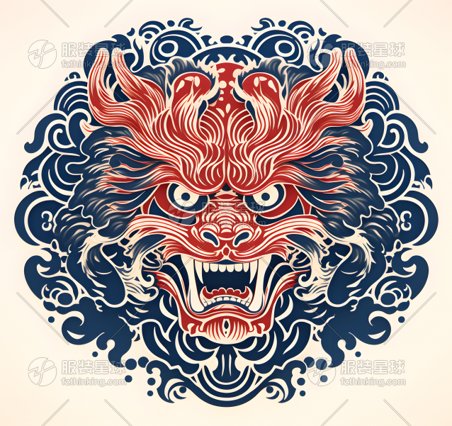 山海经狴犴图案印花