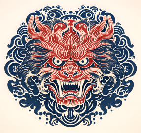 山海经狴犴图案印花