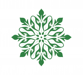 绿雪花纹样图案印花