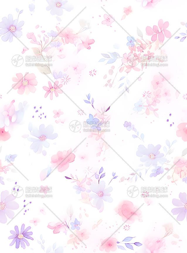 田园风粉紫色小碎花