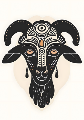 羊头印花素材，动物印花图案