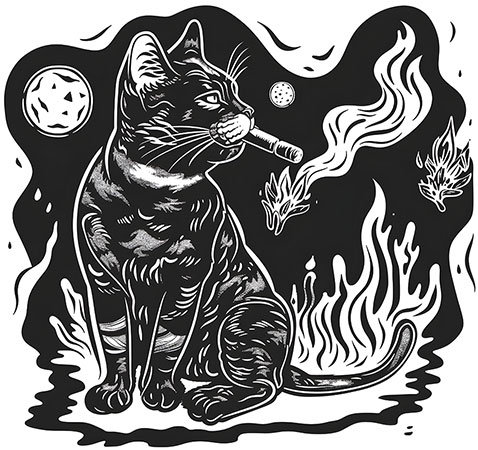 猫咪印花素材，动物印花图案
