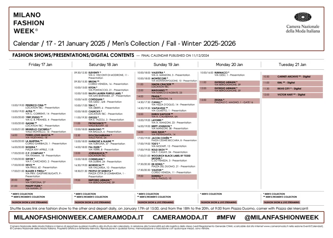 2025秋冬米兰男装周，时装秀