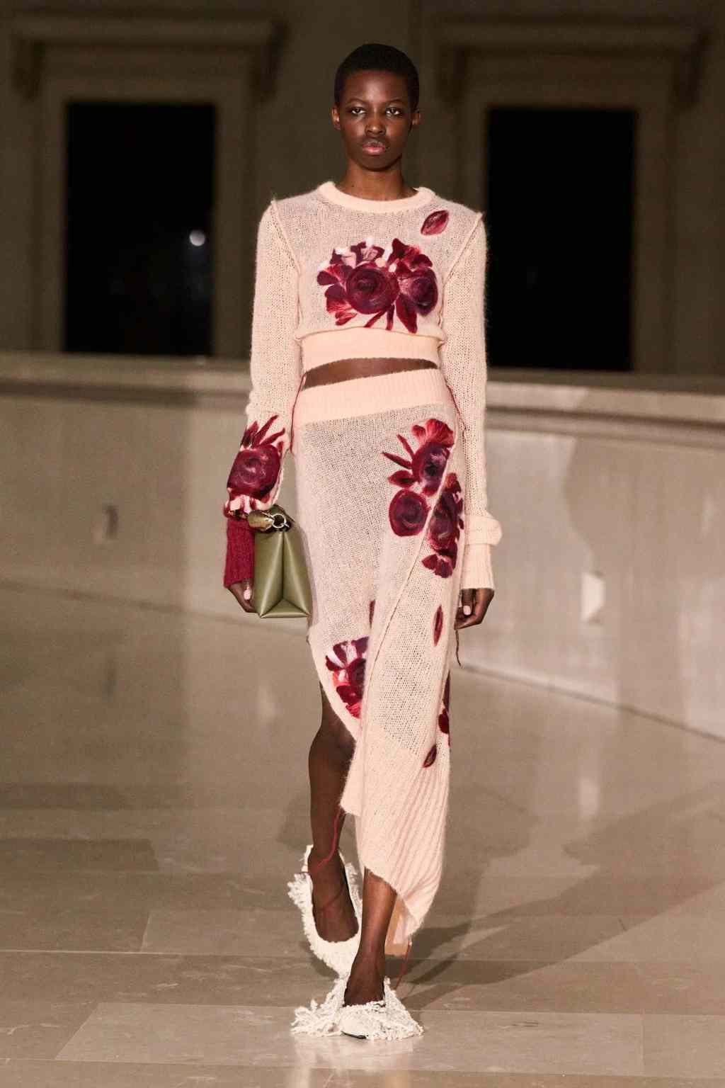 Erdem 2025秋冬系列，花卉印花图案设计