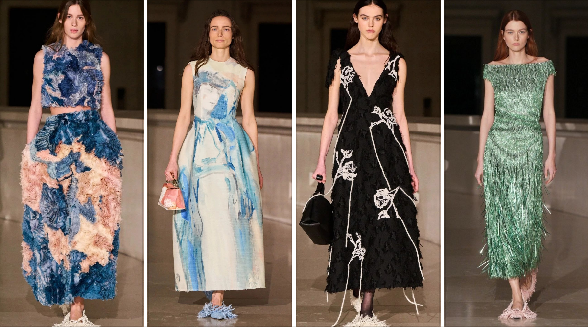 Erdem 2025秋冬系列，花卉印花图案设计
