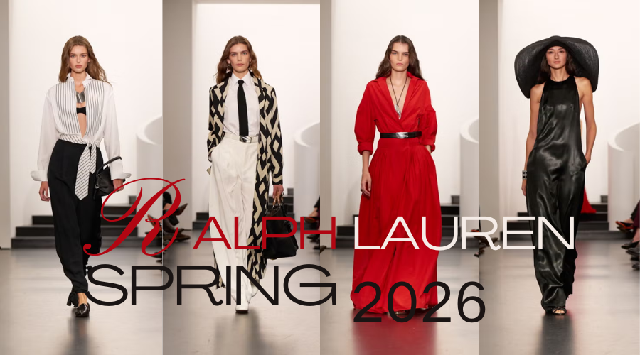 Ralph Lauren 2026春季系列：红、白、黑的极简“老钱风”