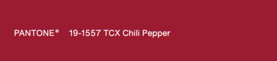 Chili Pepper 辣椒红色,Pantone官方将它定义为“一种辛辣诱人的深红色”